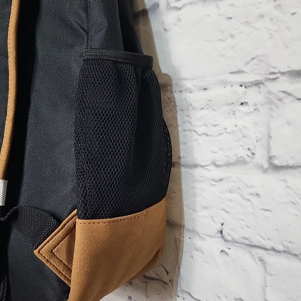 Sun + Stone Black Brown Backpack‎ Bag Adjustable Southwest New Inside Pockets
